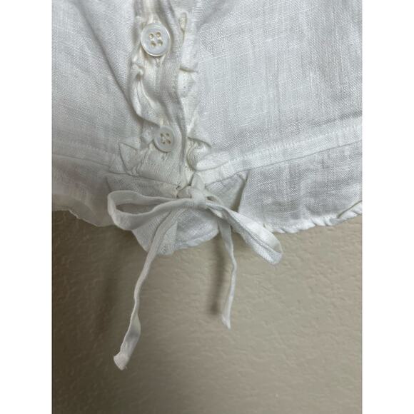 Reformation | XS Kiera Tank Linen White Sleeveless Ruffle Crop - Picture 6 of 7